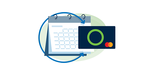credit card and a calendar showing recurring payments benefits