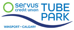 Servus Credit Union Tube Park logo with Winsport Calgary wording