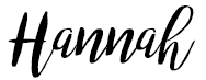 The name "Hannah" written in a hand-drawn script font