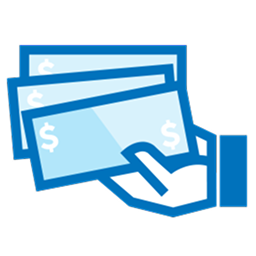 Graphic portraying hand receiving money