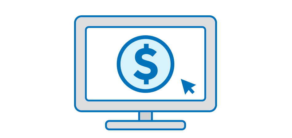 Graphic portraying banking online