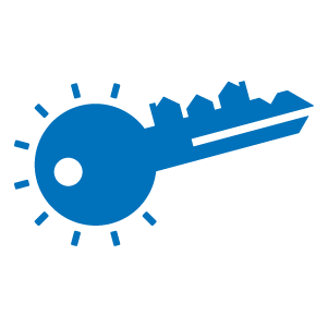 Graphic portraying a house key