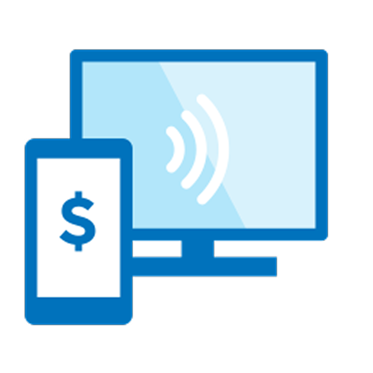 Graphic portraying web and mobile banking