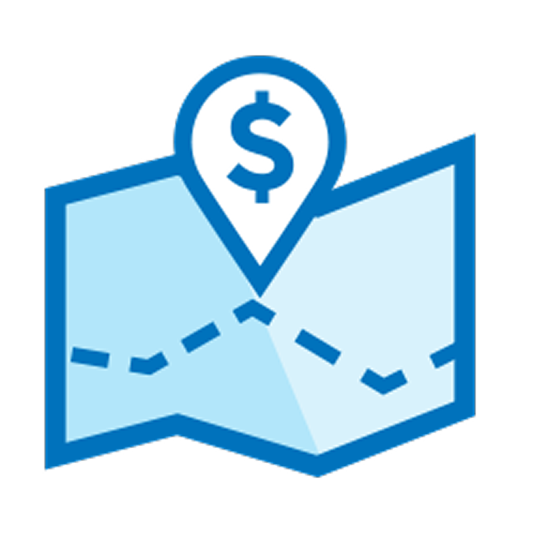 Graphic portraying financial map